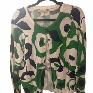 Banana Republic Abstract Print Cardigan Green Black White XL